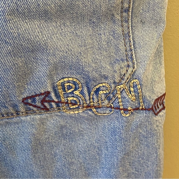 ZARA/Trafaluc Short Overalls Shortalls Denim Embroidered Medium Airplane - Picture 6 of 11